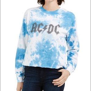 ❌SOLD❌ AC/DC Blue & White Tie-dye Graphic Tee